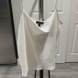 NWT Topshop White Cowl Neck Satin Tank - 2